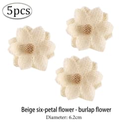 5pcs Handmade Jute Burlap Flowers Rose Hessian Ribbon Bow Vintage Rustic Wedding Decoration Table Christmas Party DIY Supplies