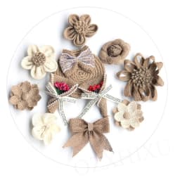 5pcs Handmade Jute Burlap Flowers Rose Hessian Ribbon Bow Vintage Rustic Wedding Decoration Table Christmas Party DIY Supplies