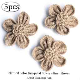 5pcs Handmade Jute Burlap Flowers Rose Hessian Ribbon Bow Vintage Rustic Wedding Decoration Table Christmas Party DIY Supplies
