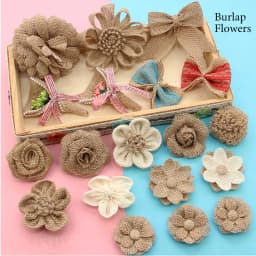 5pcs Handmade Jute Burlap Flowers Rose Hessian Ribbon Bow Vintage Rustic Wedding Decoration Table Christmas Party DIY Supplies