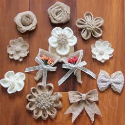 5pcs Handmade Jute Burlap Flowers Rose Hessian Ribbon Bow Vintage Rustic Wedding Decoration Table Christmas Party DIY Supplies