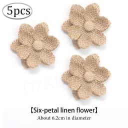 5pcs Handmade Jute Burlap Flowers Rose Hessian Ribbon Bow Vintage Rustic Wedding Decoration Table Christmas Party DIY Supplies