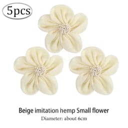 5pcs Handmade Jute Burlap Flowers Rose Hessian Ribbon Bow Vintage Rustic Wedding Decoration Table Christmas Party DIY Supplies