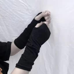 Women Men Fashion Striped Elbow Gloves Warmer Knitted Long Fingerless Gloves Unisex Elbow Mittens Costume Accessories Girls Gift