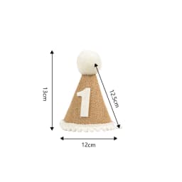 1pcs Burlap Birthday Hat Baby 1 2 3 4 5 6 7 8 9 Year Boy Girl Cone Hat Headband Baby Happy Birthday Party Decorations Kids Gift
