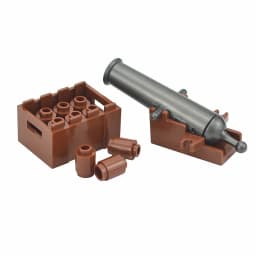 WW2 2527 Weapon Cannon Shells for figure land force Pirate Shooting Cannons with Cannonballs Base Particles Military Brick Parts