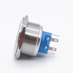 30mm Metal Push Button Two Way Switch LED 12V 5V Big Reset Self Locking Ring Power Supply Car Auto Engine Start Waterproof Blue