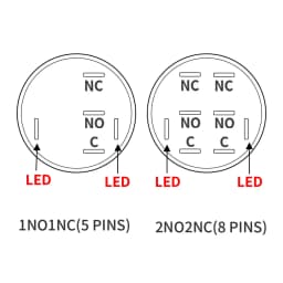 30mm Metal Push Button Two Way Switch LED 12V 5V Big Reset Self Locking Ring Power Supply Car Auto Engine Start Waterproof Blue
