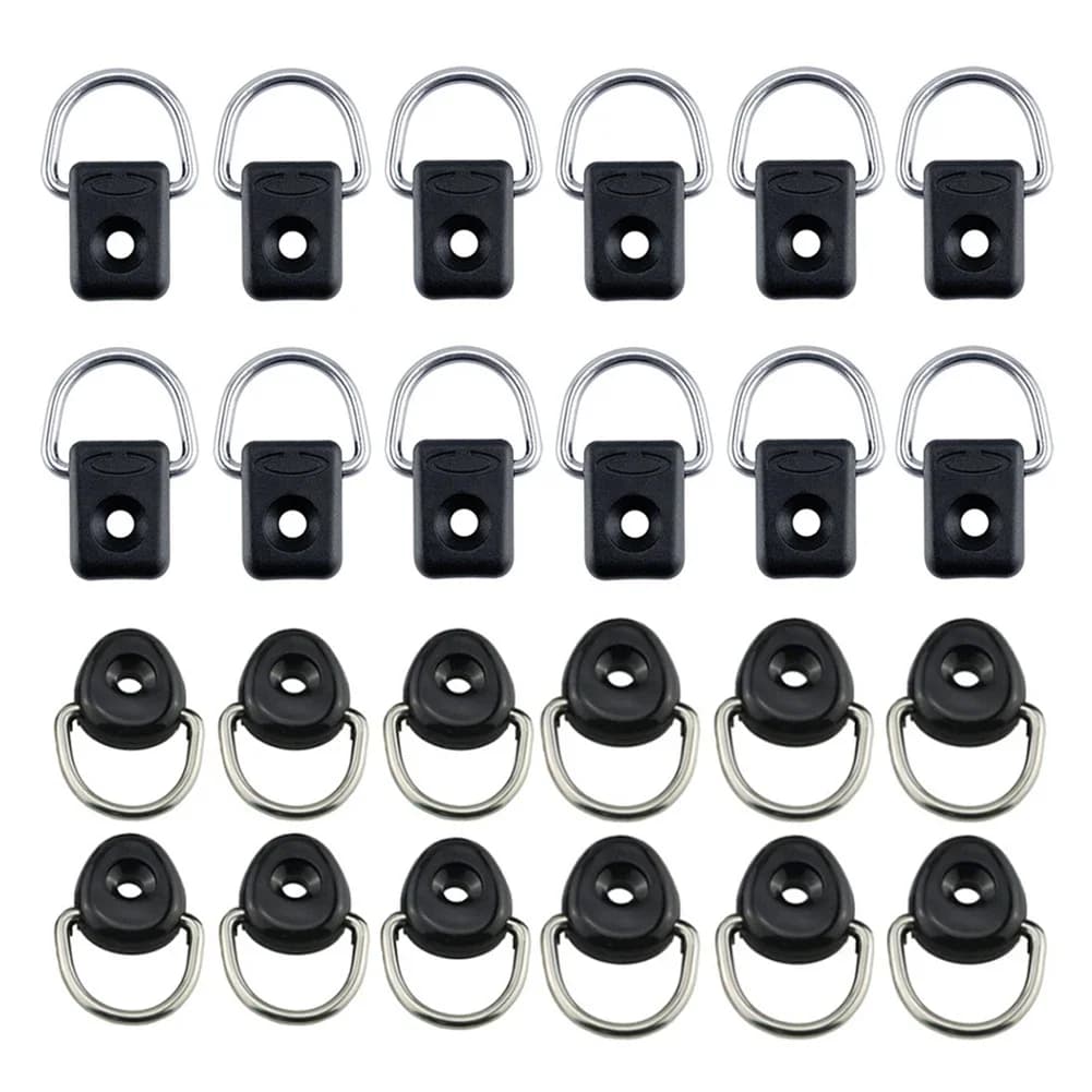 12pcs Kayak D Ring Tie Down Loop Screws Boat Deck Fitting Rigging For Kayak Canoe Boat Fishing Raft Dinghy Oval Square Accessory