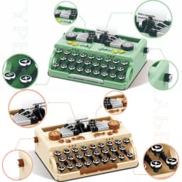 Creative Micro Coffee Machine Retro Typewriter 3D Model Building Blocks City MOC Radio Bread Maker Walkman Mini Bricks Toys Gift