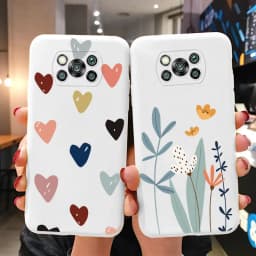 Case For Poco X3 Pro Pocox3 X 3 NFC Cute Heart Flower Back Cover Soft Silicone Matte Protective Funda For Xiaomi Poco X3 Pro Bag