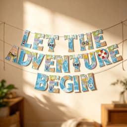 Let The Adventure Begin Banner Hanging Swirl Earth Map Helium Ballons Farther Birthday Travel Themed Retirement Party Supplies