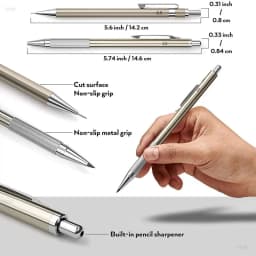 Full Metal 2.0 mm Mechanical Pencils Leads Set for Art Drawing Painting Color 2B Automatic Pencils Office School Pens Supplies