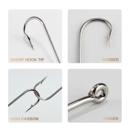 FTK 10#-20# 100Pcs/Box Bent Sea Round Hook 2335 Nickel Big Ringed Hooks From Norway For Jigging Carp Fishhook Fishing Tackle