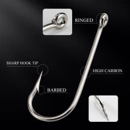 FTK 10#-20# 100Pcs/Box Bent Sea Round Hook 2335 Nickel Big Ringed Hooks From Norway For Jigging Carp Fishhook Fishing Tackle