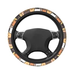 Funny Cats Car Steering Wheel Cover 38cm Animal Cat Steering Wheel Protective Cover Car-styling Steering-Wheel Accessories