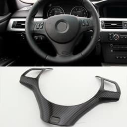Carbon Fiber Car Steering Wheel Panel Decoration Cover Trim Moulding Sticker for BMW 1 3 Series E87 E90 E92 E93 2005-2012