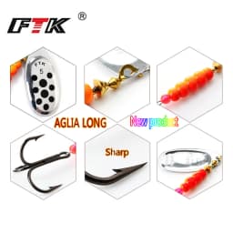 FTK 3.9g-15g Metal Spiner Bait Fishing Lure Spinner Fishing Spoon Lure Spinnerbait Hard Artificial Bait Pike Tackle