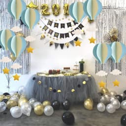 8/4 Pcs Pastel Blue Large Size Hot Air Balloon Garland Decor Paper Cloud Hot Air Balloon Hanging Birthday Baby Shower Decoration