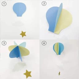 8/4 Pcs Pastel Blue Large Size Hot Air Balloon Garland Decor Paper Cloud Hot Air Balloon Hanging Birthday Baby Shower Decoration