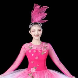 Chinese Classic Folk Dance Leaves Fluffy Hair Clibs Red Yellow Blue Hot Pink Green Hair Accessories Hair Ties for Women Luxury
