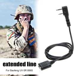 2Pin K-Type Headset Connector Plug to 3.5mm Speaker Interface Audio Conversion Cable for Baofeng UV-5R 888S Extension Core