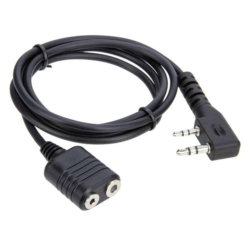 2Pin K-Type Headset Connector Plug to 3.5mm Speaker Interface Audio Conversion Cable for Baofeng UV-5R 888S Extension Core
