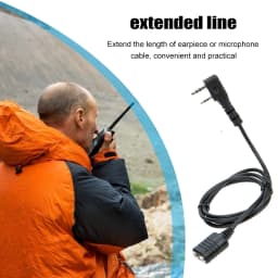2Pin K-Type Headset Connector Plug to 3.5mm Speaker Interface Audio Conversion Cable for Baofeng UV-5R 888S Extension Core