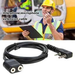 2Pin K-Type Headset Connector Plug to 3.5mm Speaker Interface Audio Conversion Cable for Baofeng UV-5R 888S Extension Core