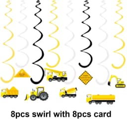 5pcs Construction Party Balloon 32'' Forklift Excavator Truck Balloon 1-9 Digital Foil Balloon Boy Construction Birthday Decors