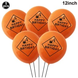 5pcs Construction Party Balloon 32'' Forklift Excavator Truck Balloon 1-9 Digital Foil Balloon Boy Construction Birthday Decors