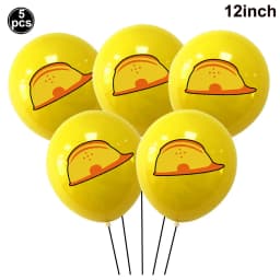 5pcs Construction Party Balloon 32'' Forklift Excavator Truck Balloon 1-9 Digital Foil Balloon Boy Construction Birthday Decors
