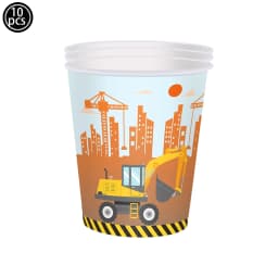 5pcs Construction Party Balloon 32'' Forklift Excavator Truck Balloon 1-9 Digital Foil Balloon Boy Construction Birthday Decors