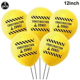 5pcs Construction Party Balloon 32'' Forklift Excavator Truck Balloon 1-9 Digital Foil Balloon Boy Construction Birthday Decors