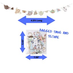 Tea Party Decoration Banner Paper Pre-Strung Cups Vintage Garden Teapot Girl Princesses Parties Bridal Showers Birthday Supplies