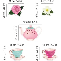 Tea Party Decoration Banner Paper Pre-Strung Cups Vintage Garden Teapot Girl Princesses Parties Bridal Showers Birthday Supplies