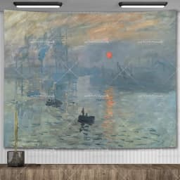 Claude Monet Water Lily Oil Painting Tapestry Wall Hanging Aesthetic Room Decor Artwork Landscape Tapestry Bedroom Decoration