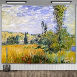 Claude Monet Water Lily Oil Painting Tapestry Wall Hanging Aesthetic Room Decor Artwork Landscape Tapestry Bedroom Decoration