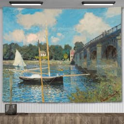 Claude Monet Water Lily Oil Painting Tapestry Wall Hanging Aesthetic Room Decor Artwork Landscape Tapestry Bedroom Decoration