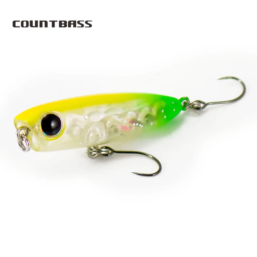 COUNTBASS 45mm 1-3/4" 3.2g 1/8 oz. Floating Popper Bait, Wobbler Topwater Angler's Fishing Lures La Peche Au Leurre Hardbaits