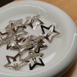 10 Pcs/Lot New Red Star Snap Clip For Girl Waterdrop Barrettes Black Hairpin Women Silver Hair Clip Accessories