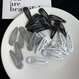10 Pcs/Lot New Red Star Snap Clip For Girl Waterdrop Barrettes Black Hairpin Women Silver Hair Clip Accessories