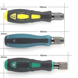 801 802 Screwdriver Bit Handle For 5MM 6MM Round Electric Screwdriver, PP +TPR Self Locking Holder For 1/4" (6.35mm) Bits