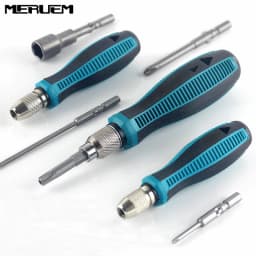 801 802 Screwdriver Bit Handle For 5MM 6MM Round Electric Screwdriver, PP +TPR Self Locking Holder For 1/4" (6.35mm) Bits