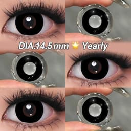 MAGISTER Yearly Use 14.5mm Halleoween Contact Lenses Cosplay Colored Contact Lenses For Eyes MakeUp White Manson Black/Red Out