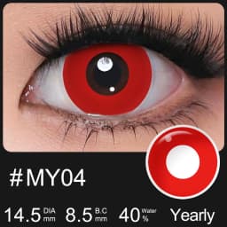 MAGISTER Yearly Use 14.5mm Halleoween Contact Lenses Cosplay Colored Contact Lenses For Eyes MakeUp White Manson Black/Red Out