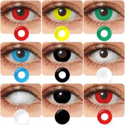 MAGISTER Yearly Use 14.5mm Halleoween Contact Lenses Cosplay Colored Contact Lenses For Eyes MakeUp White Manson Black/Red Out