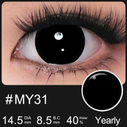MAGISTER Yearly Use 14.5mm Halleoween Contact Lenses Cosplay Colored Contact Lenses For Eyes MakeUp White Manson Black/Red Out