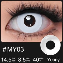 MAGISTER Yearly Use 14.5mm Halleoween Contact Lenses Cosplay Colored Contact Lenses For Eyes MakeUp White Manson Black/Red Out