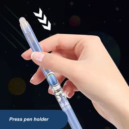 6 Pcs Cartoons Astronaut Neutral Erasable Pen 0.5mm Blue Black Ball Pens Washable Handle School Office Supplies Kids Stationery